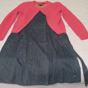 Tommy Hilfiger jean dress with pink sweater